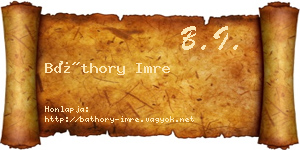Báthory Imre névjegykártya